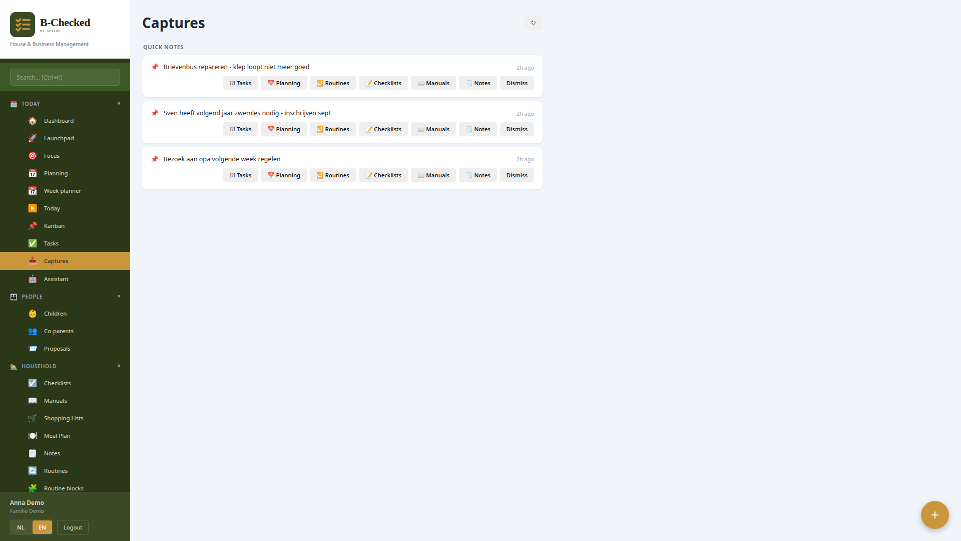Inbox — snelle notities en smart-capture concepten